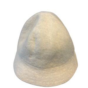Women's Cream Angora Rabbit Hair Bucket Hat